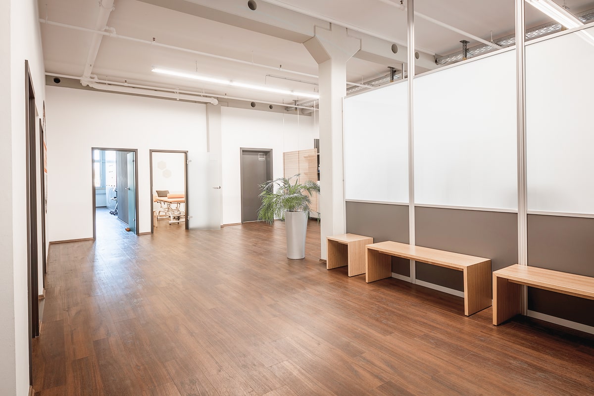 Eingang bei Physics zum Wartebereich für P6